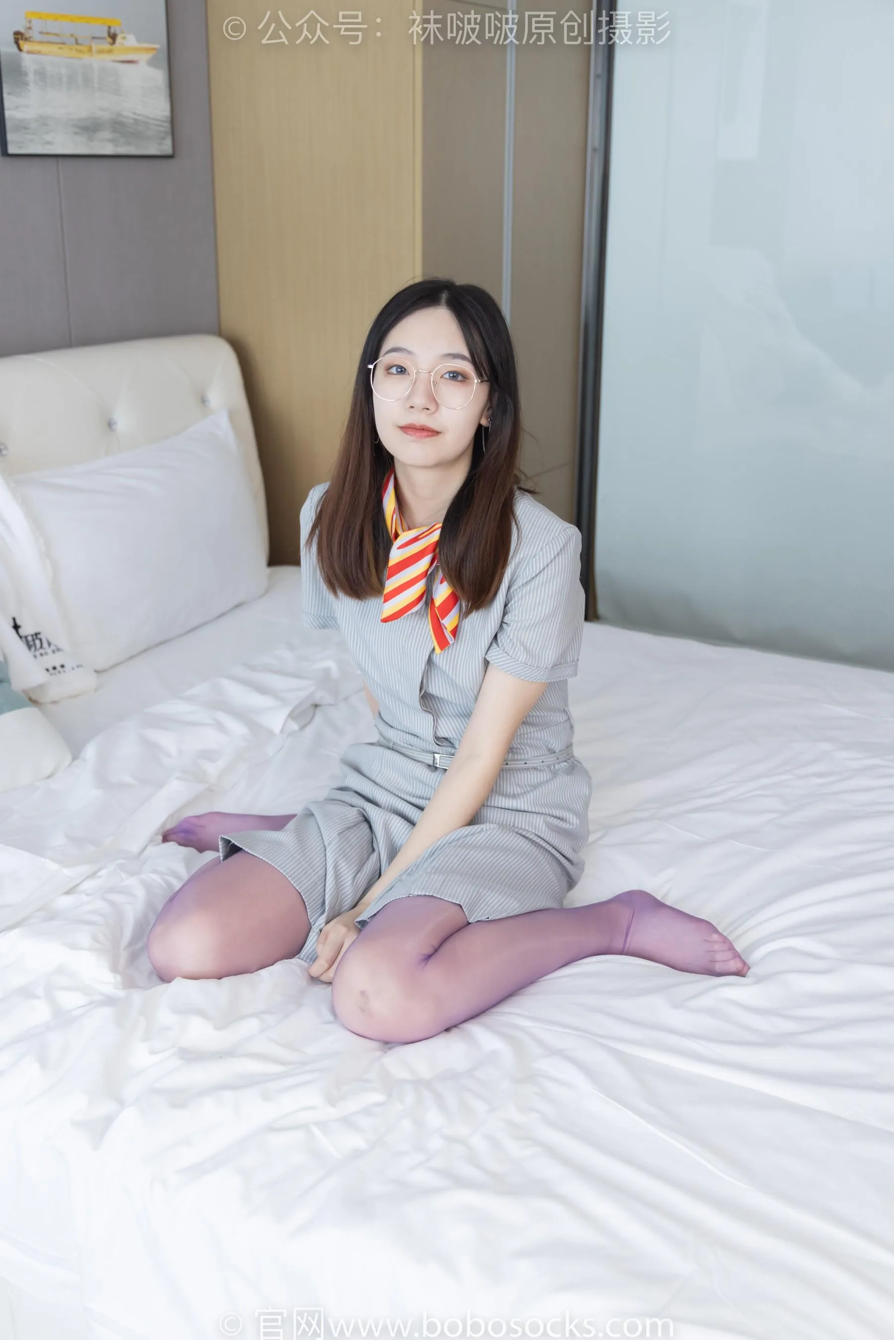 [BoBoSocks袜啵啵]NO.205 小甜豆-白色高跟鞋、紫色油亮丝袜[23] [53P]插图4